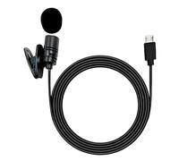 NHQZ Microphone Externe pour Caméra Sport,Micro Cravate Filaire,Micro USB Type-B,Compatible avec Brave 4 Pro V50 X V35 V39-1.5M Noir