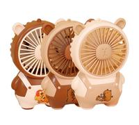 NHQZ Mini ventilateur USB portable, en forme de capybara, Couleur aléatoire,équipé d'une lanière et d'autocollants, trois vitesses de ventilation, idéal pour une utilisation au bureau ou en extérieur.