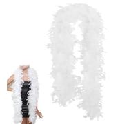 NHQZ NHQ Accessoire Annee 20,Boa Plume 2 M,Plumes Blanc,Boa Blanc,Plume Cape Tour de Cou,Boa de Plumes Moelleuses,Plume Carnaval,Accessoires Carnaval,Accessoires Fluo,Tenue des Années 20