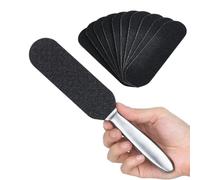 NHQZ Pédicure pied file Remover Caller pour la peau morte professionnelle pieds en acier inoxydable épurateur avec dix recharges libres grains de rechange recto-verso