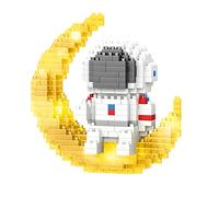 NHQZ Space Astronaute Mini briques de construction avec LED, 368 pièces, astronaute, lune, micro briques de construction, figurines, idées, modèles, cadeaux, jouets pour adolescents ou adultes