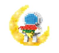 NHQZ Space Astronaute Mini briques de construction avec LED, 406 pièces, astronaute, lune, micro briques de construction, figurines, idées, modèles, cadeaux, jouets pour adolescents ou adultes