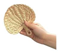 NHralpajj Éventail tissé en Forme de cœur Paille Bambou | 12-15/32-38 cm Événements d'été Plages Fêtes Mariages : Paille de bambou rafraîchissante Décoration d'intérieur(12-15cm)