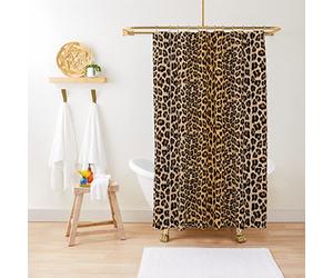 NHSY Rideau De Douche Imprimé Léopard Guépard Jaguar Animal Tacheté Exotique À La Mode Grands Chats Safari Chat Animaux Rideaux Décoratifs pour Salle De Bains,180x180cm