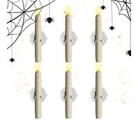 Nhujevkom Bougies Lumineuses pour Fenêtres,Bougies LED - Sans Flamme avec Capteur Lampe à Ventouse 18 cm pour Chambre Bureau Cuisine Salon Intérieur Noël Pâtes Fête Anniversaire,Halloween Noël Action