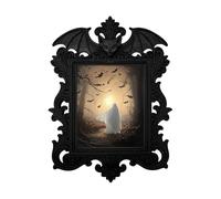 Nhujevkom Cadre Photo Halloween | Décorations Halloween Cadre Murale 3D Chauve-Souris,Ornements Festifs pour Bureau Étagère Bibliothèque Anniversaire Mariage Chambre