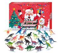 Nhujevkom Calendrier de l'Avent de Noël - Thème Animal Réaliste,Compte À Rebours De 24 Jours Figurine Dinosaure Noël | pour Tout-Petits à Adolescents Garçons et Filles