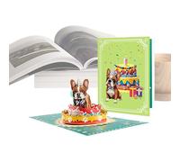 Nhujevkom Carte d'anniversaire en papier pour chien, cartes postales créatives 3D, décoration pour femmes, garçons, hommes, rassemblements, adultes, filles, maman