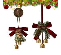 Nhujevkom Clochettes de Noël | Classique de la Célébration Festive - Ornement De Cloches De Noël avec Nœud | pour La Fenêtre L'Escalier La Poignée De Porte Le Salon La Chambre La Fête Le