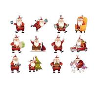 Nhujevkom Décorations de Noël en Bois pour Sapin,Pendentif Père Noël en Bois pour Fêtes - Ornements de Décoratifs, Décoration d'Intérieur pour Jardin Véranda Cour Fête Cheminée,Décoration