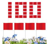 Nhujevkom Drapeaux de pelouse | Drapeaux fluorescents pour piquet | Panneaux d'avertissement pour l'enquête de construction, l'irrigation, la cartographie des propriétés, l'arroseur de terrain de