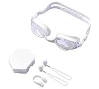 Nhujevkom Lunettes anti-buée - Pince-nez pour piscine - Ensemble de lunettes pour adultes - Vue large pour apprendre à nager avec étui de rangement, équipement pour homme, plongée, rivière, plage, mer