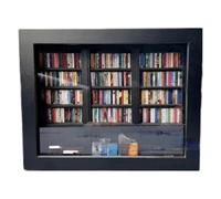 Nhujevkom Mini bibliothèque | Petite bibliothèque décorative | Ornement en bois avec 200 livres en bois pour armoire, salle d'étude, table de chevet