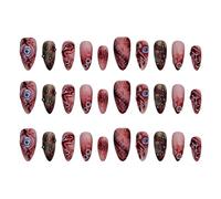 Nhujevkom Ongles Autocollants Halloween | Faux Ongles Press-on Horreur - Art Manucure Fait Main pour Femmes et Filles Beauté Personnelle Quotidienne Maison Fête Carnaval