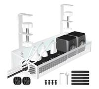 Nhujevkom Organisateur Sous Bureau,Bac Multifonction en Fil Métallique | Accessoires d'Organisation pour Bureau, Salon, Chambre et