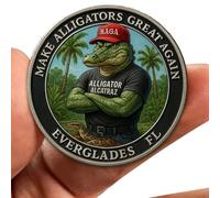 Nhujevkom Pièce de Crocodile des de Floride,Pièce Commémorative des de Floride - Souvenir Cadeau Portable pour Adultes Passionnés d'Histoire et Amateurs