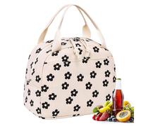 Nhujevkom Sac À Déjeuner En Velours Côtelé | Sac À Repas En Cordon Tendance Pour Femme | Compartiment Isotherme Grand Tote Pour École Travail Voyage Adolescents Adultes Enseignants