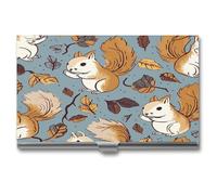 NHYDSPQ Étui pour cartes de visite en métal avec imprimé écureuil mignon pour homme et femme, argenté, Taille unique, Moderne
