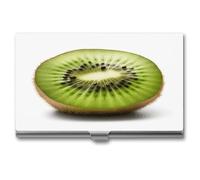 NHYDSPQ Étui pour cartes de visite en métal imprimé kiwi vert pour homme et femme, argenté, Taille unique, Moderne