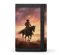 NHYDSPQ Portefeuille à trois volets, portefeuille à trois volets imprimé Cowboy West, meilleur portefeuille à trois volets pour homme, élégant et fin pour homme et femme, style, taille unique,