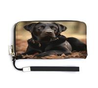 NHYDSPQ Portefeuille pour femme, imprimé chien labrador mignon, pochette pour dames, portefeuille en cuir synthétique avec fermeture éclair autour du poignet, sac à main, style moderne, 20 x 10,5 cm,