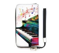 NHYDSPQ Portefeuille pour femme, imprimé clavier de piano coloré, pochette pour femme, pochette en cuir PU, fermeture éclair, long sac à main, style moderne, 20 x 10,5 cm, Style :, 20x10.5cm, Moderne