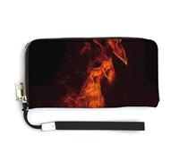 NHYDSPQ Portefeuille pour femme, imprimé feu dansant, portefeuille en cuir synthétique avec fermeture éclair autour du poignet, sac à main long, style moderne, 20 x 10,5 cm, Style :, 20.0*10.5cm,