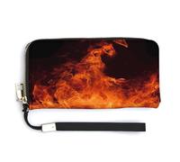 NHYDSPQ Portefeuille pour femme, imprimé feu dansant, portefeuille en cuir synthétique avec fermeture éclair autour du poignet, sac à main long, style moderne, 20 x 10,5 cm, Style :, 20.0*10.5cm,