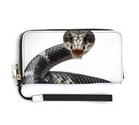 NHYDSPQ Portefeuille pour femme, imprimé serpent cobra, portefeuille en cuir synthétique avec fermeture éclair sur le pourtour, sac à main long, style moderne, 20 x 10,5 cm, Style :, 20.0*10.5cm,