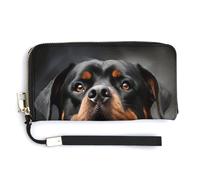 NHYDSPQ Portefeuille pour femme, motif chien Rottweiler cool, pochette pour femme, pochette en cuir PU, fermeture éclair, long sac à main, style moderne, 20 x 10,5 cm, Style :, 20.0*10.5cm, Moderne