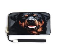 NHYDSPQ Portefeuille pour femme, motif chien Rottweiler cool, pochette pour femme, pochette en cuir PU, fermeture éclair, long sac à main, style moderne, 20 x 10,5 cm, Style :, 20.0*10.5cm, Moderne