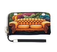 NHYDSPQ Portefeuille pour femme, pochette pour femme, imprimé canapé, portefeuille en cuir synthétique avec fermeture éclair autour du poignet, sac à main long, style moderne, 20 x 10,5 cm, Style :,
