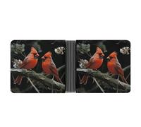 NHYDSPQ Portefeuilles Cardinals Birds Fauna Wild Print Portefeuille fin pour homme Portefeuille tendance à deux volets avec plusieurs emplacements pour cartes, style, taille unique, moderne, Style :,