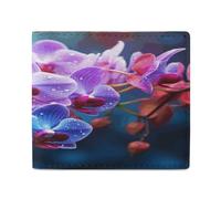 NHYDSPQ Portefeuilles pour homme avec imprimé fleurs d'orchidées colorées, portefeuille fin pour homme, portefeuille tendance à deux volets avec plusieurs emplacements pour cartes, style, taille