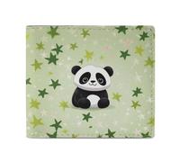 NHYDSPQ Portefeuilles pour homme avec imprimé panda mignon et étoile, portefeuille fin pour homme, portefeuille tendance à deux volets avec plusieurs emplacements pour cartes, style, taille unique,