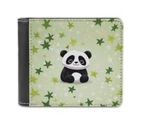 NHYDSPQ Portefeuilles pour homme avec imprimé panda mignon et étoile, portefeuille fin pour homme, portefeuille tendance à deux volets avec plusieurs emplacements pour cartes, style, taille unique,