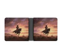 NHYDSPQ Portefeuilles pour homme, imprimé cowboy west, portefeuille fin pour homme, portefeuille tendance à deux volets avec plusieurs emplacements pour cartes, style, taille unique, moderne, Style :,