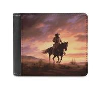 NHYDSPQ Portefeuilles pour homme, imprimé cowboy west, portefeuille fin pour homme, portefeuille tendance à deux volets avec plusieurs emplacements pour cartes, style, taille unique, moderne, Style :,