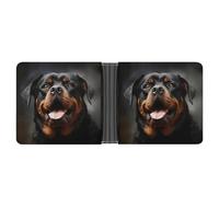 NHYDSPQ Portefeuilles pour homme, motif chien Rottweiler cool, portefeuille fin pour homme, portefeuille tendance à deux volets avec plusieurs emplacements pour cartes, style, taille unique, moderne,