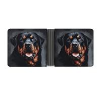 NHYDSPQ Portefeuilles pour homme, motif chien Rottweiler cool, portefeuille fin pour homme, portefeuille tendance à deux volets avec plusieurs emplacements pour cartes, style, taille unique, moderne,