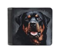 NHYDSPQ Portefeuilles pour homme, motif chien Rottweiler cool, portefeuille fin pour homme, portefeuille tendance à deux volets avec plusieurs emplacements pour cartes, style, taille unique, moderne,