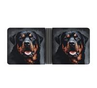 NHYDSPQ Portefeuilles pour homme, motif chien Rottweiler cool, portefeuille fin pour homme, portefeuille tendance à deux volets avec plusieurs emplacements pour cartes, style, taille unique, moderne,