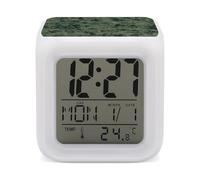 NHYDSPQ Réveil numérique à imprimé camouflage vert de l'armée - Réveil de voyage - Petit réveil pour chevet - Réveil à piles