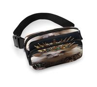 NHYDSPQ Sac banane, couronne avec imprimé hérisson, sac banane tendance pour homme et femme, sac banane avec sangle réglable, 20 x 13 cm, style, 20 x 13 cm, moderne, Style :, 20x13cm, Moderne