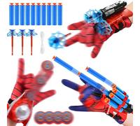 NHYDZSZ Lot de 3 Gant de Lanceur Spiderm Jouets de Poignet Lanceur de Héros Spiderm Jouet Spiderm Gant de Cosplay en Plastique pour Enfants Spiderm Launcher d'araignée Jouets Educatifs pour Enfants