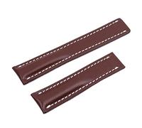 NHYHEHMR 22/24 mm ajustement pour Breitling Strap Italie Band de montre en cuir authentique Premier B01 Colt Chronograph Avenger Aviator 8 316L BOUCLE, BLK BAMBOO