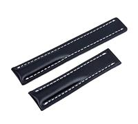 NHYHEHMR 22/24 mm ajustement pour Breitling Strap Italie Band de montre en cuir authentique Premier B01 Colt Chronograph Avenger Aviator 8 316L BOUCLE, BLK BAMBOO