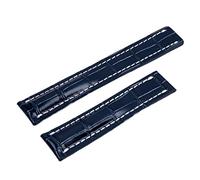 NHYHEHMR 22/24 mm ajustement pour Breitling Strap Italie Band de montre en cuir authentique Premier B01 Colt Chronograph Avenger Aviator 8 316L BOUCLE, BLK BAMBOO