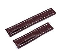 NHYHEHMR 22/24 mm ajustement pour Breitling Strap Italie Band de montre en cuir authentique Premier B01 Colt Chronograph Avenger Aviator 8 316L BOUCLE, BLK BAMBOO
