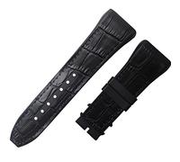 NHYHEHMR 28mm Nylon Cowhide Silicone Watch Strap Black Blue Folding Buckle Watchband for Franck Muller Series Watch